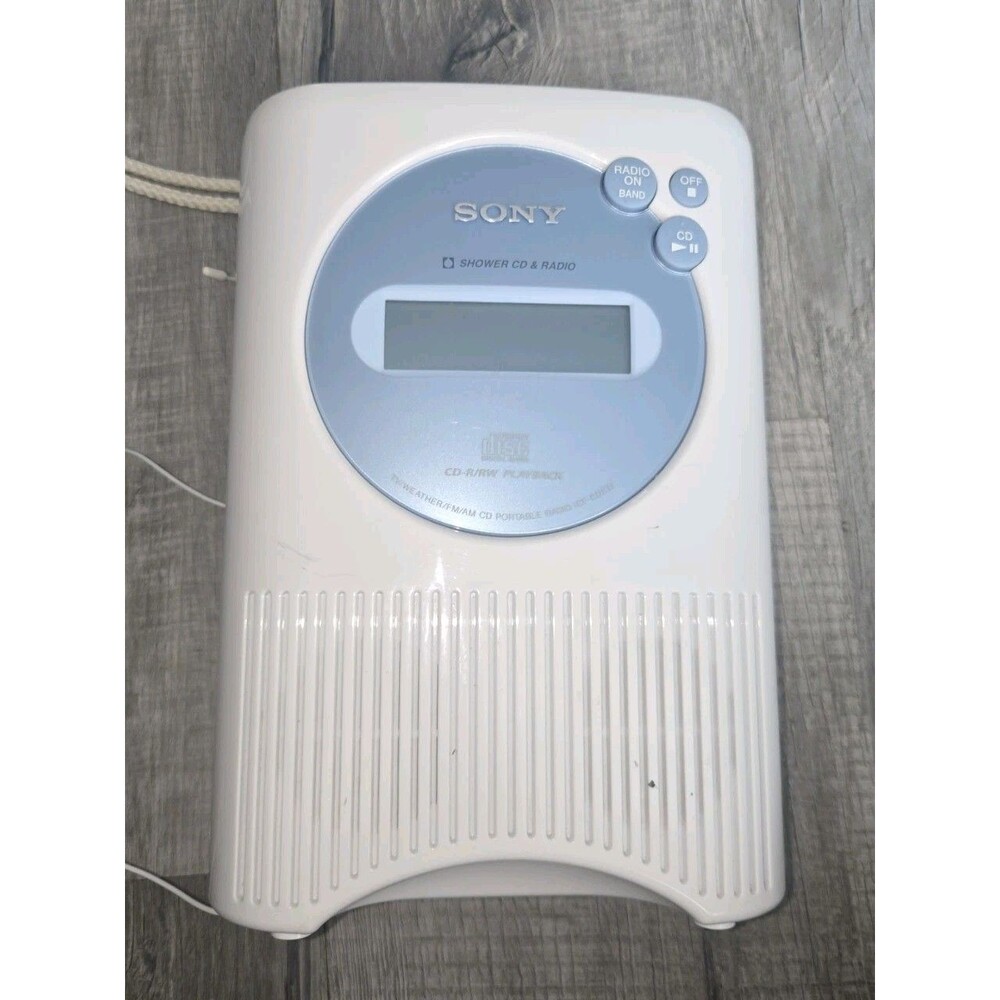Sony Shower ICF-CD73V CD & Clock Radio White Waterproof